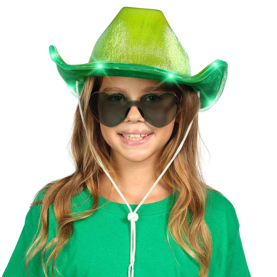 Light Up Cowboy Hat for Women - Cowgirl Hat with Glasses 