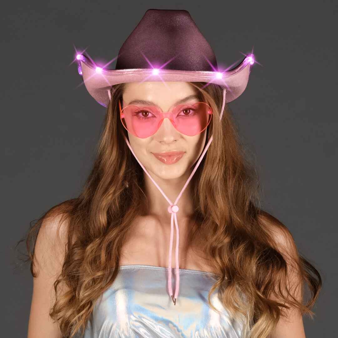 Pink Light Up Cowgirl Hat for Women - Cowboy Hats for Women