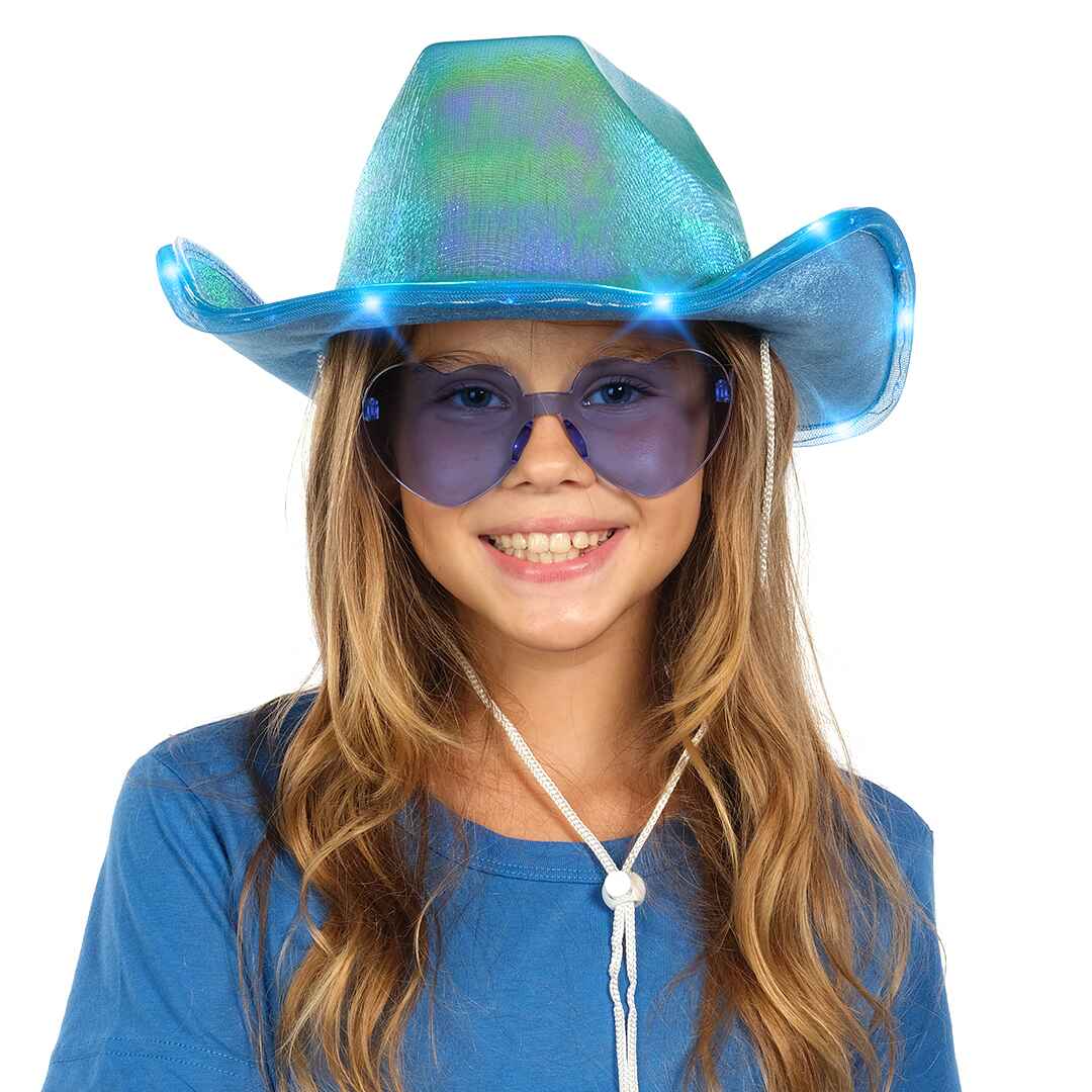 Light Up Cowboy Hat for Women - Cowgirl Hat with Glasses 