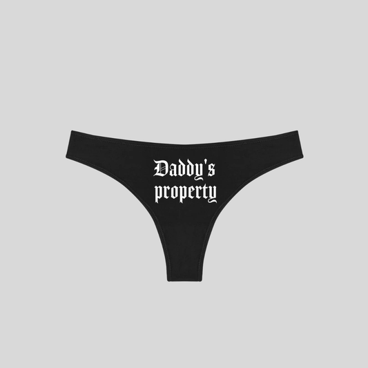 Gothic Alt Lingerie, Daddy's Property Thong