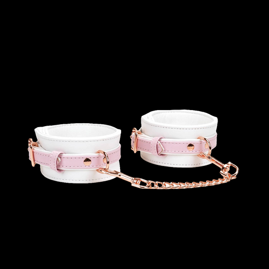 White & Pink Fairy Leather Hand Cuffs